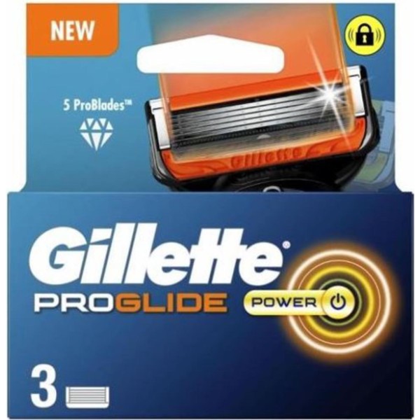 Gillette fusion proglide cuchillas power pack 3un